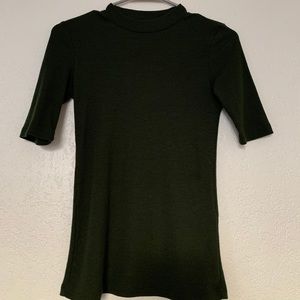 Forever 21 Dark Army Green Mock Neck Shirt